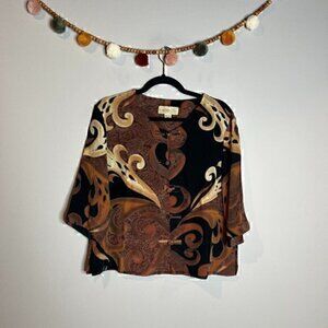 Vintage Don Marcello hand painted silk blouse